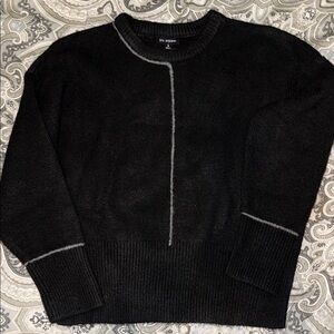 NWT! Boutique Black Sweater with Gray Trim